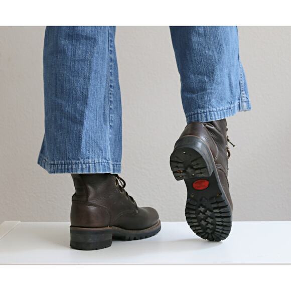 1990's Vintage Skechers Leather Work Boots ~ Women's 6 to 6-1/2 ~ Block Heel - Picture 3 of 11